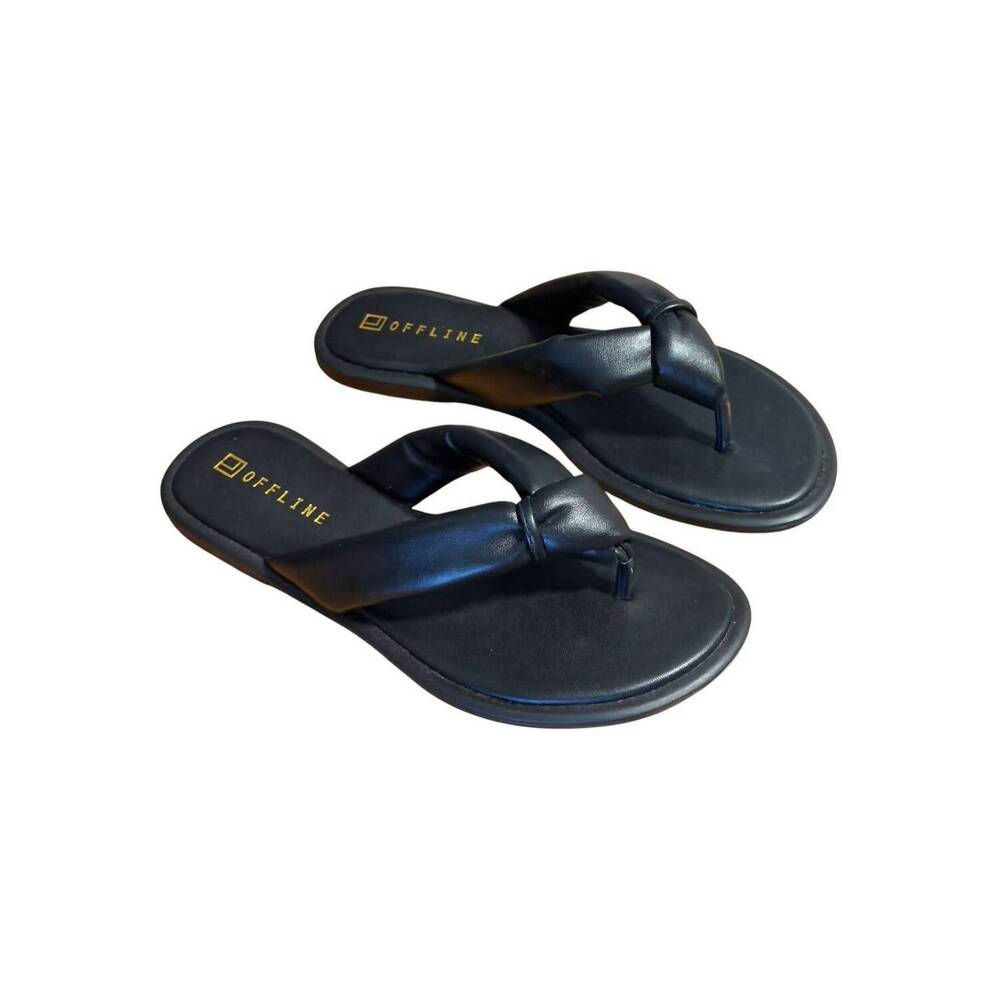 NEW OFFLINE women's flat thong sandal in black